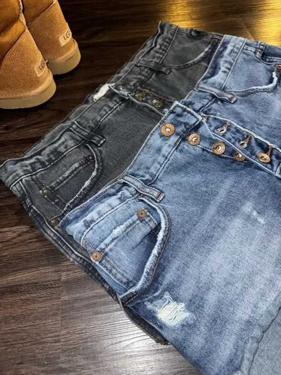 Free People High-Rise Button-Fly Jeans in Washed Gray - Picture 4 of 6